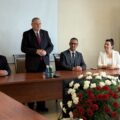 Na fotografii wicemarszałek, wójt gminy Przemęt, wójt gminy Siedlec i przewodnicząca rady gminy Przemęt.