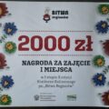 Na zdjęciu znajduje się dyplom potwierdzający zdobycie przez KGW Starkowo I miejsca w I etapie X edycji konkursu kulinarnego „Bitwa Regionów”. Na dyplomie widnieje także informacja o honorowym patronacie Ministra Rolnictwa i Rozwoju Wsi oraz logo Krajowego Ośrodka Wsparcia Rolnictwa.
