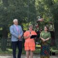 Na fotografii sołtys Solca i Solca Nowego, a także radna gminy Przemęt. Sołtys Solca Nowego przemawia na rozpoczęciu wydarzenia.