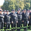Na fotografii jednostki Ochotniczych Straży Pożarnych z powiatu wolsztyńskiego ustawieni w szeregu.