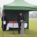 Na fotografii widoczny Sekretarz Stanu w Ministerstwie Spraw Wewnętrznych i Administracji Wiesław Szczepański podczas przemowy.